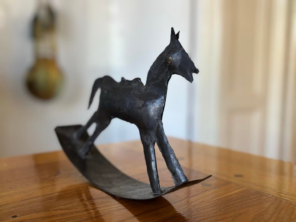 Metalen hobbelpaard decoratie, Ophalen of Verzenden