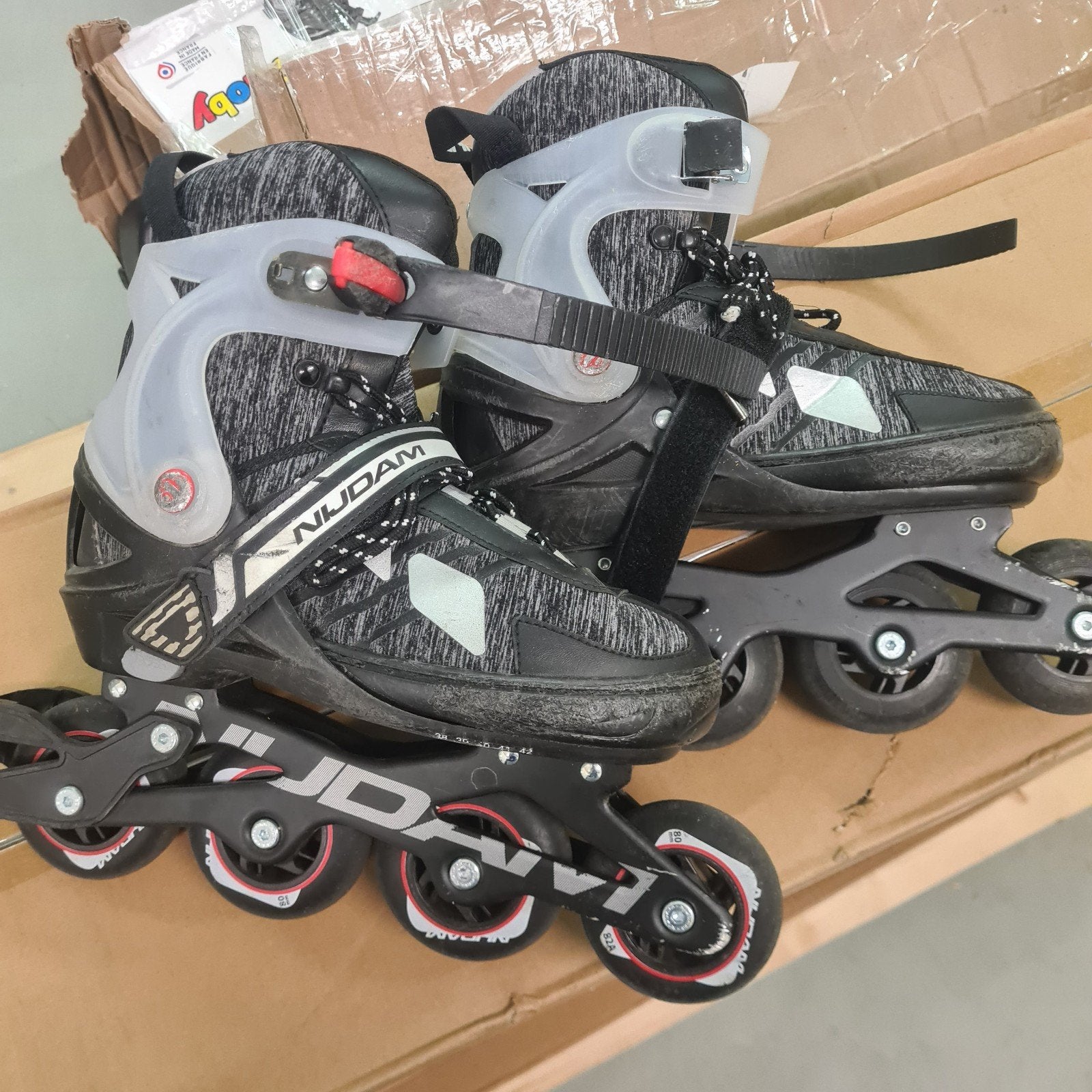 Nijdam Inline Skates - Zwart/Grijs - Gebruikt, Ophalen of Verzenden