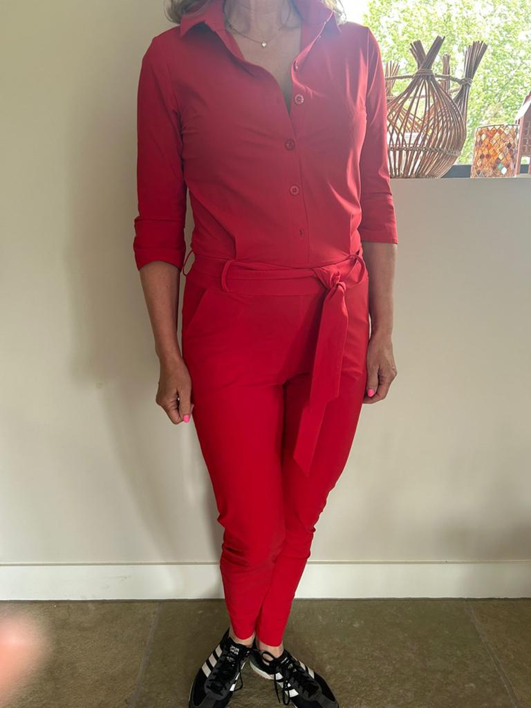 studio Anneloes jumpsuit rood mt M, Ophalen of Verzenden, Zo goed als nieuw, Maat 38/40 (M), Rood