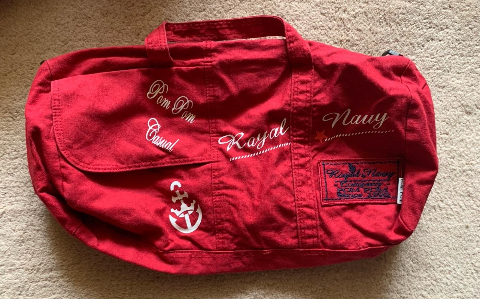 Pom Pom Kinder Tas Katoenen met Rits - Royal Navy Stijl, Verzenden, Gebruikt