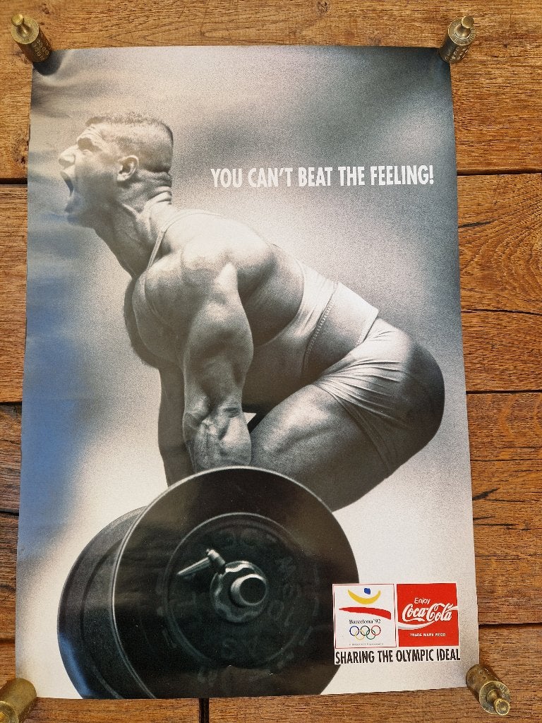 4 posters Coca-Cola, Barcelona 1992, Ophalen of Verzenden, Zo goed als nieuw, Deurposter of groter, Sport