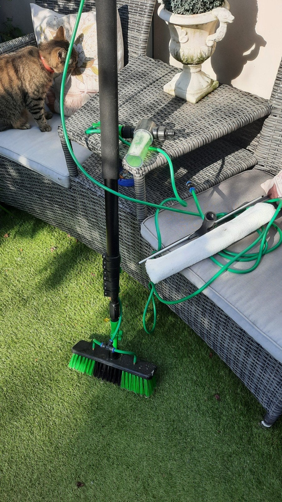 Professionele Raamwasset met Telescoopsteel en Borstel, Ophalen, Raamwisser of Trekker