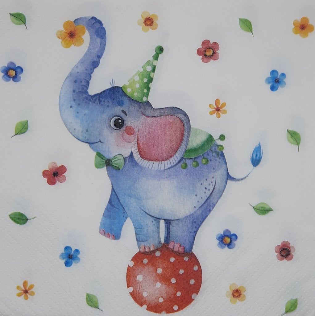 servetten (5x) voor hobby olifant dier decoupage napkin, Verzenden, Dieren, Nieuw, Meerkleurig