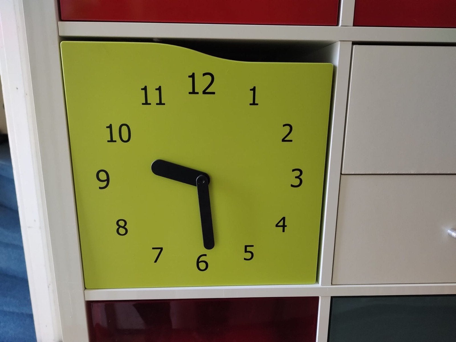 Inzet deurtje klok kallax Expedit vakkenkast ikea, Ophalen, Zo goed als nieuw, Wandklok