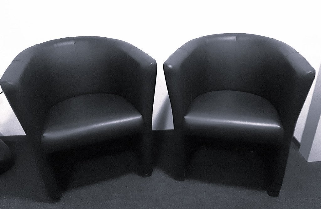 2 stoelen met blauwe skai bekleding, Ophalen, Overige materialen, Gebruikt, Twee