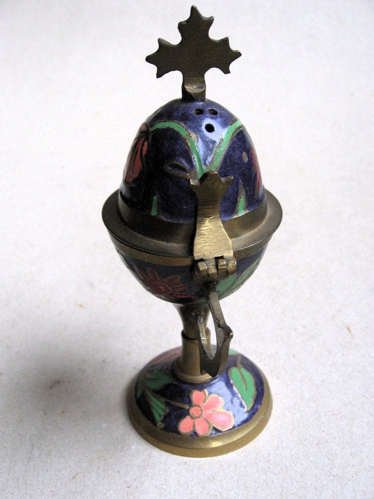Geemailleerd koper wierook brander, Geurverspreider, Ophalen of Verzenden, Zo goed als nieuw, 14 cm