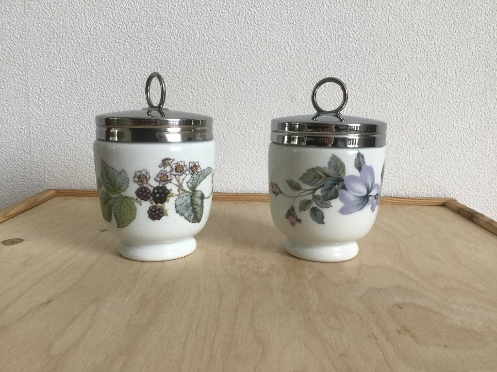 2 Eierkokers, Royal Worcester porselein Vintage, Overige merken, Overige typen, Vintage, Ophalen of Verzenden
