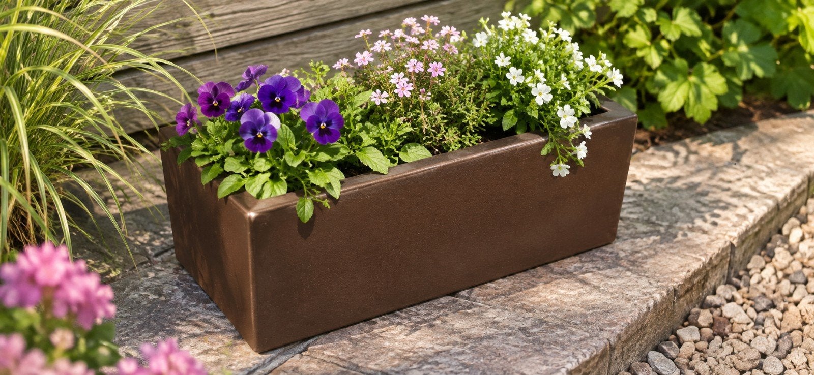 Cortenstaal Bloembak 50x25x20cm, Tuin en Terras, Minder dan 30 cm, Minder dan 60 cm, Nieuw, Ophalen of Verzenden