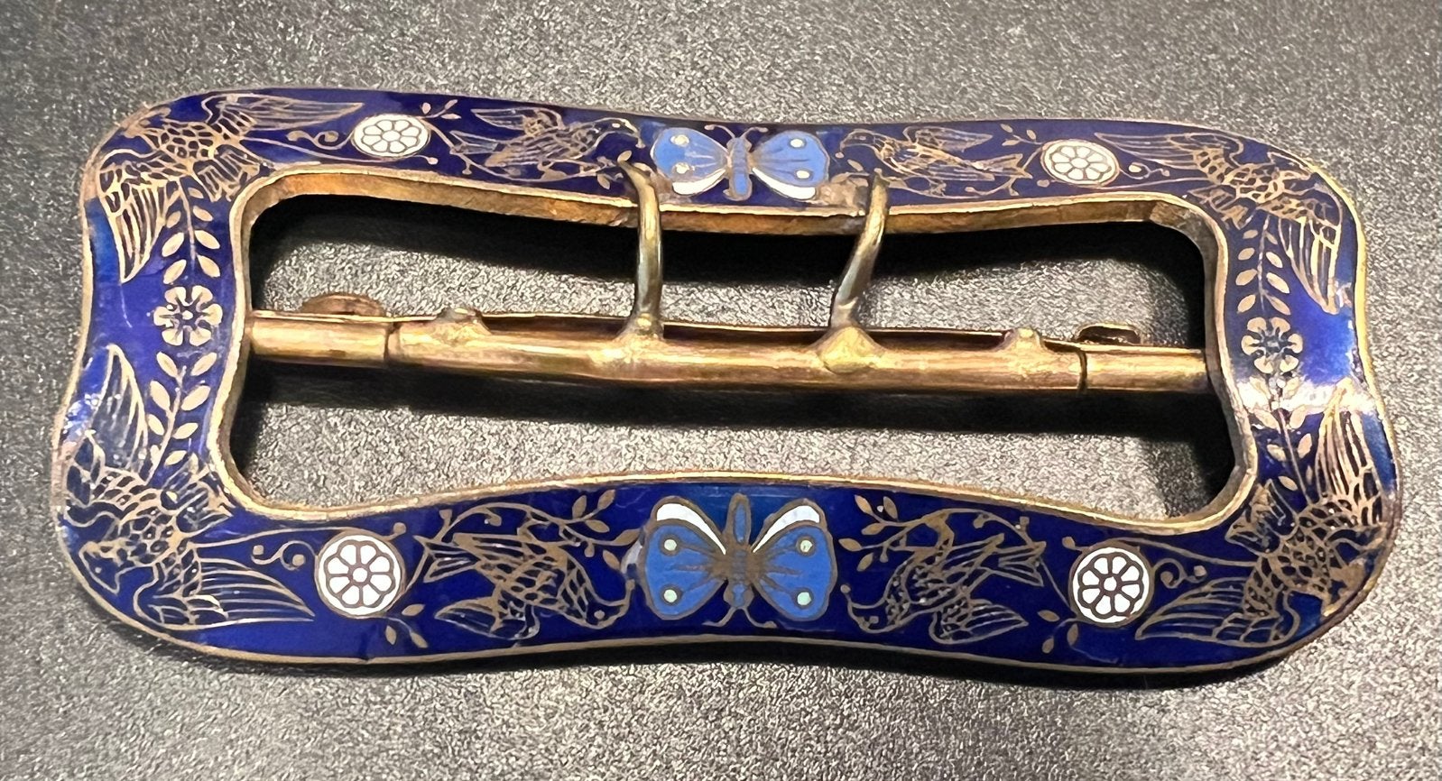 Antieke Franse champlevé geëmailleerde  vergulde gesp, Ophalen of Verzenden, Dames