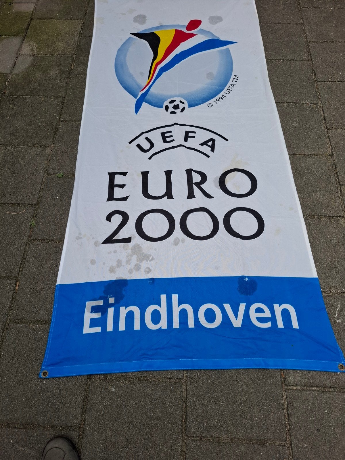 Vlag/Banier tijdens Euro 2000 met Eindhoven onder de vlag/ba, Ophalen of Verzenden, Zo goed als nieuw