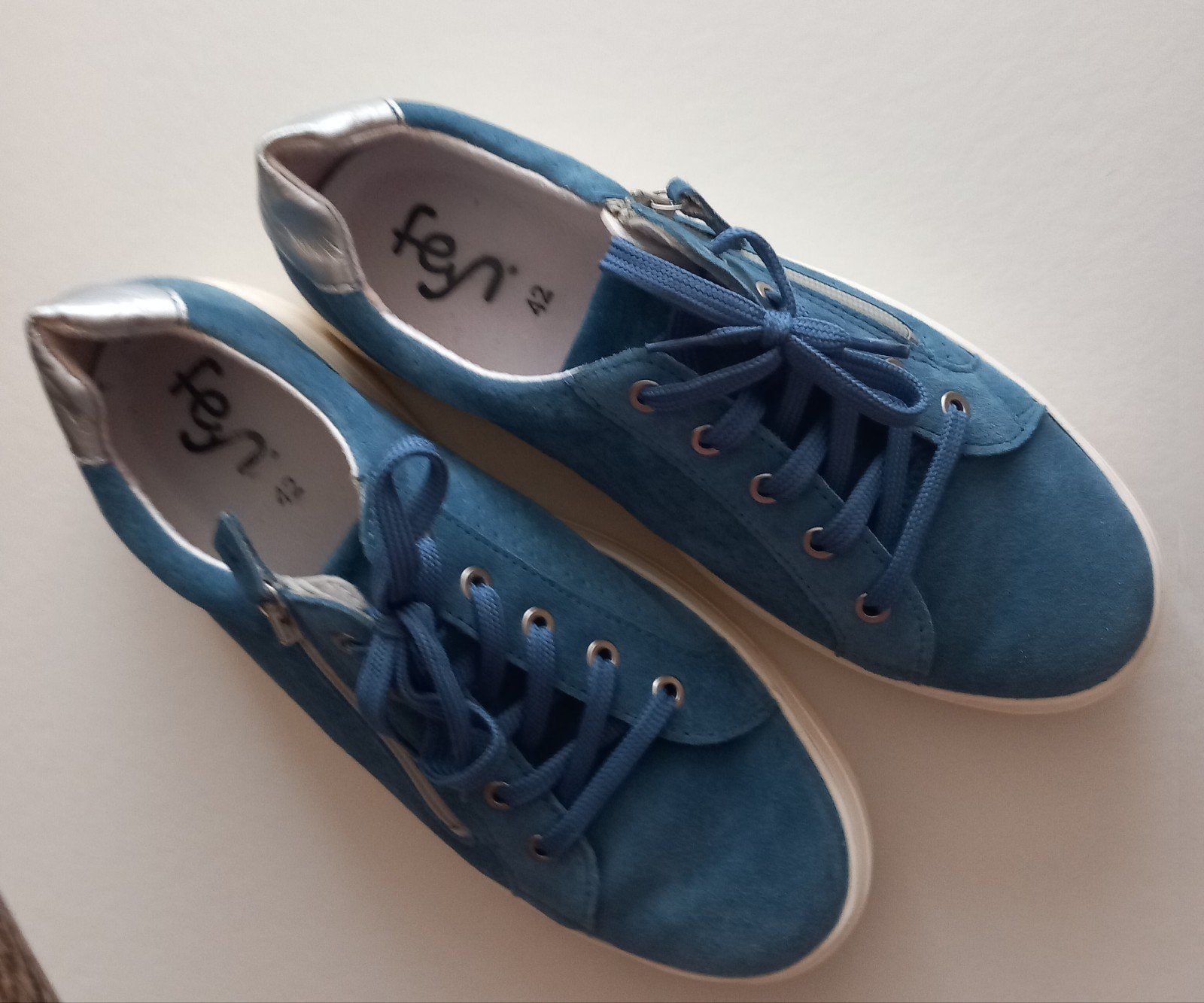 Feyn damesgympen/sneakers maat 42 - Zo goed als nieuw, Feyn, Blauw, Ophalen of Verzenden, Sneakers of Gympen