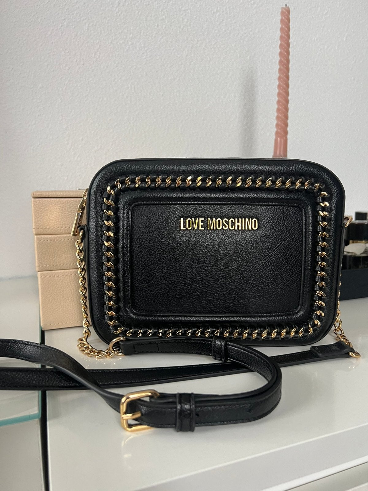 Love Moschino originele, Ophalen of Verzenden, Zo goed als nieuw, Zwart, Handtas
