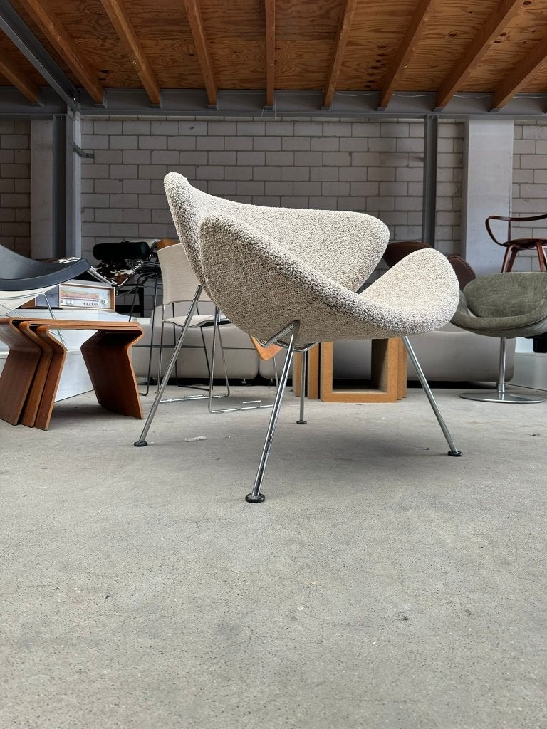 Artifort Orange Slice in bouclé, Huis en Inrichting, Fauteuils, Ophalen, Vintage, 75 tot 100 cm, Zo goed als nieuw
