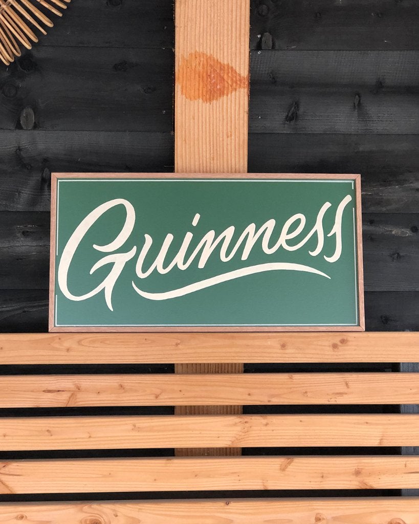 Origineel handgeschilderd Guinness sign, Groen, 32 cm, Nieuw, Klassiek