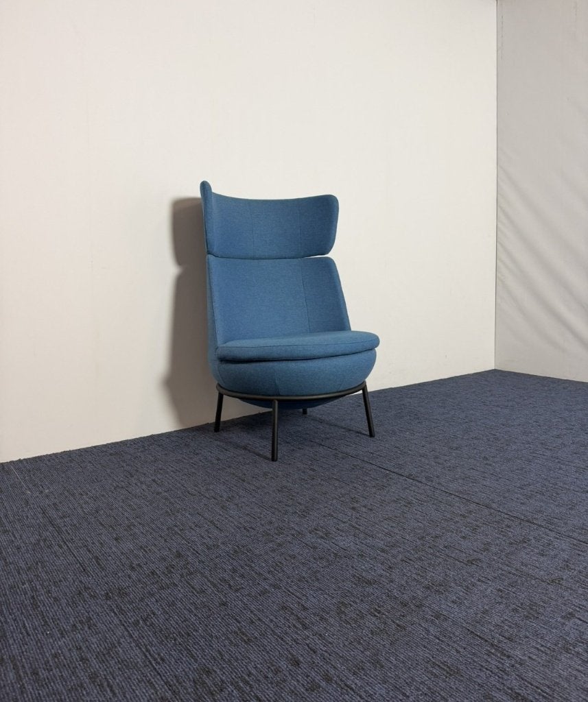 Fauteuil Jonas Ihreborn Pod - blauw - zwart frame, Ophalen, Gebruikt, 75 tot 100 cm, Stof