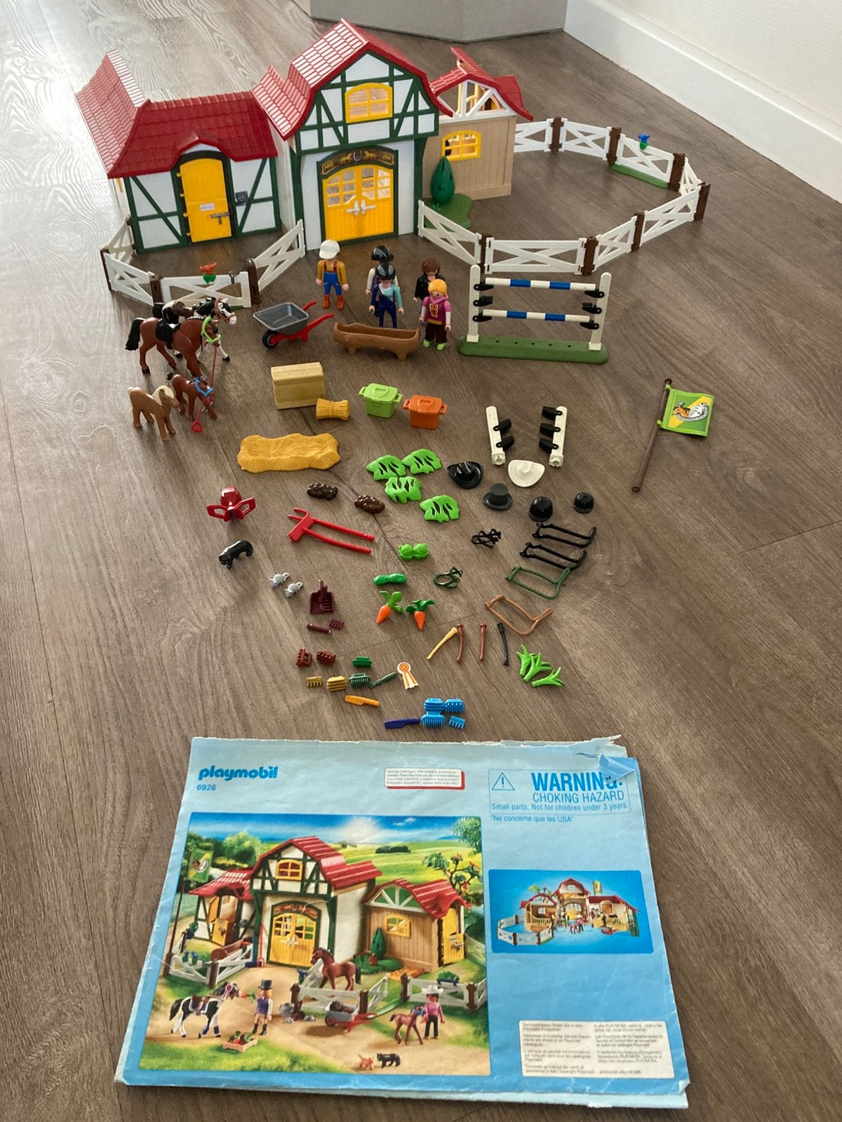 Playmobil 6926 paarden manege  stal en accessoires, Ophalen of Verzenden, Gebruikt, Complete set
