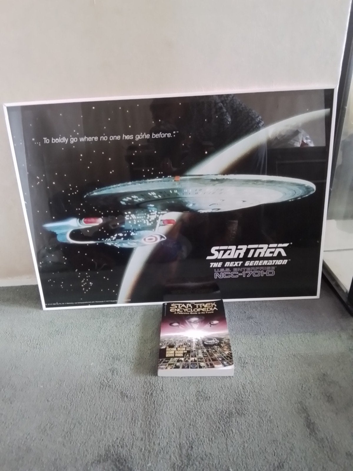 Supergrote poster van STAR TREK + boek en cdtje, zie foto's., Verzamelen, Ophalen, Gebruikt, Film en Tv