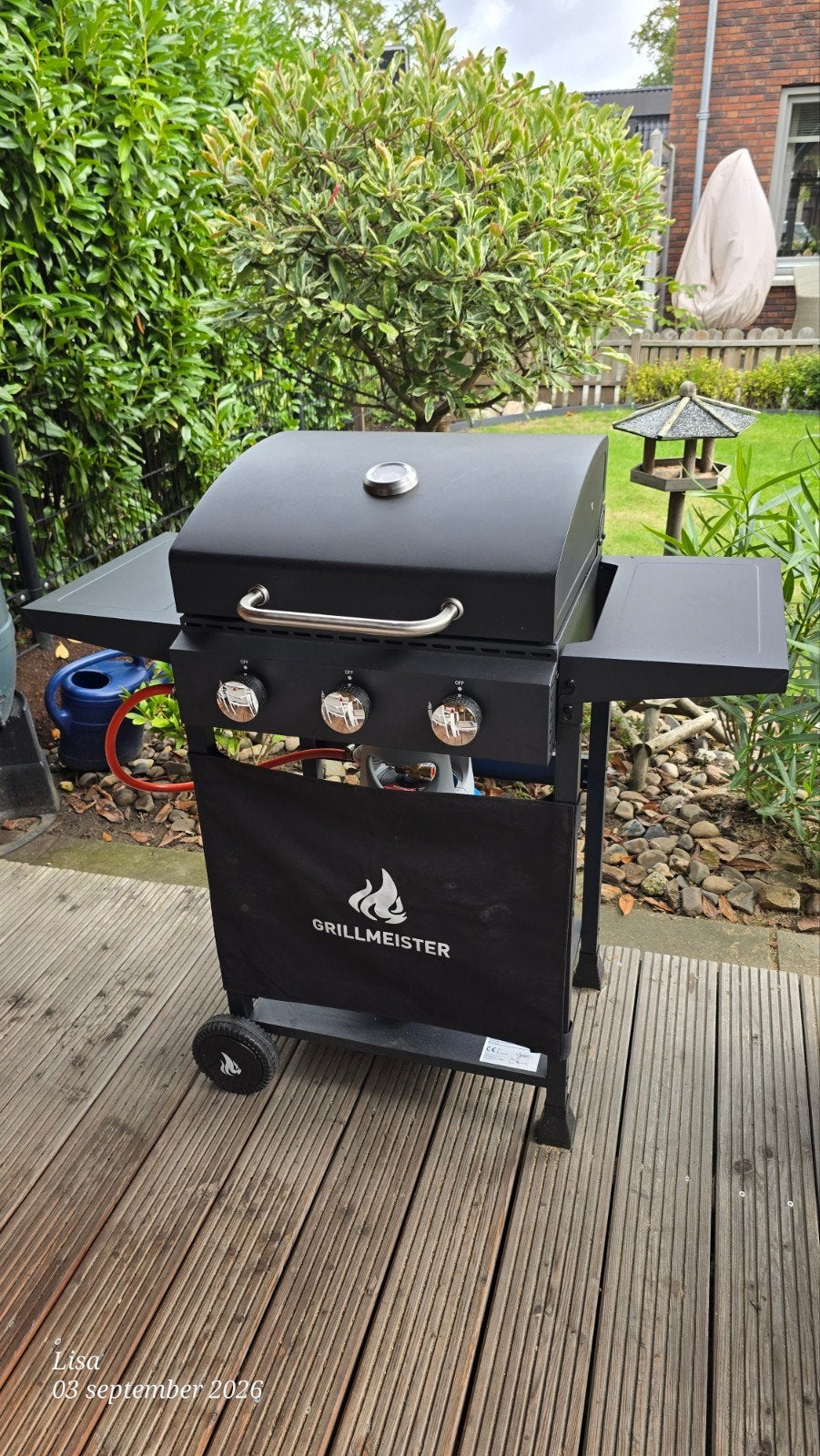 Grillmeister gasbarbecue met 3 branders en thermometer, Ophalen, Zo goed als nieuw, Grillmeister