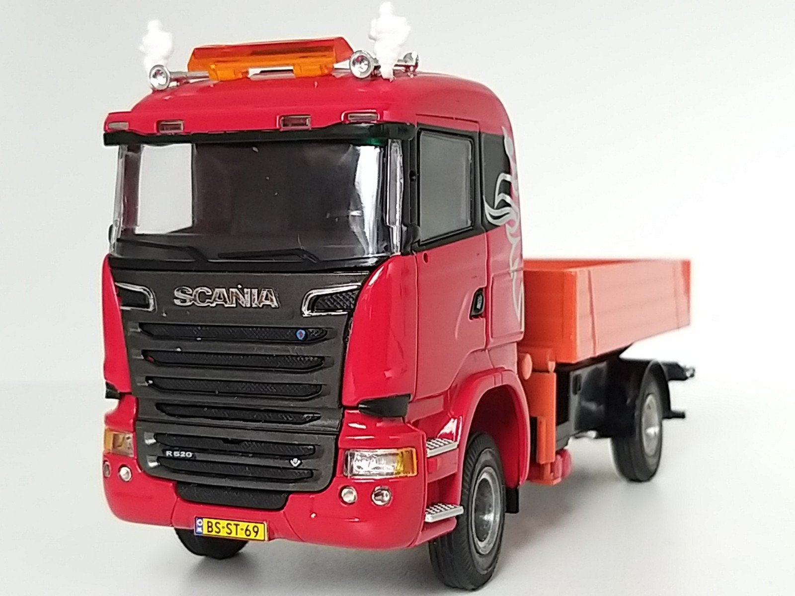SCANIA R520 4x4 bakwagen met 'Atlas' laadkraan, Ophalen of Verzenden, Zo goed als nieuw, Bus of Vrachtwagen