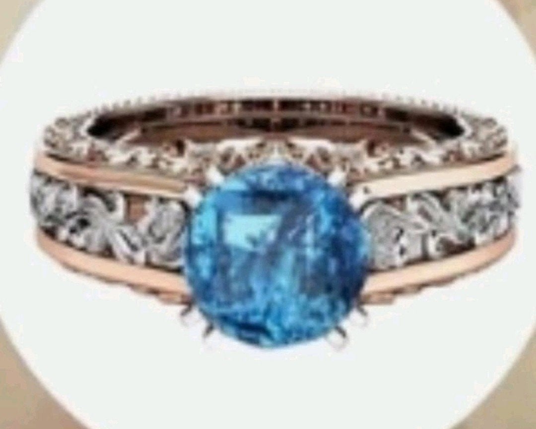 Ring aquamarijn steen maat 19, Verzenden, Nieuw, Overige kleuren