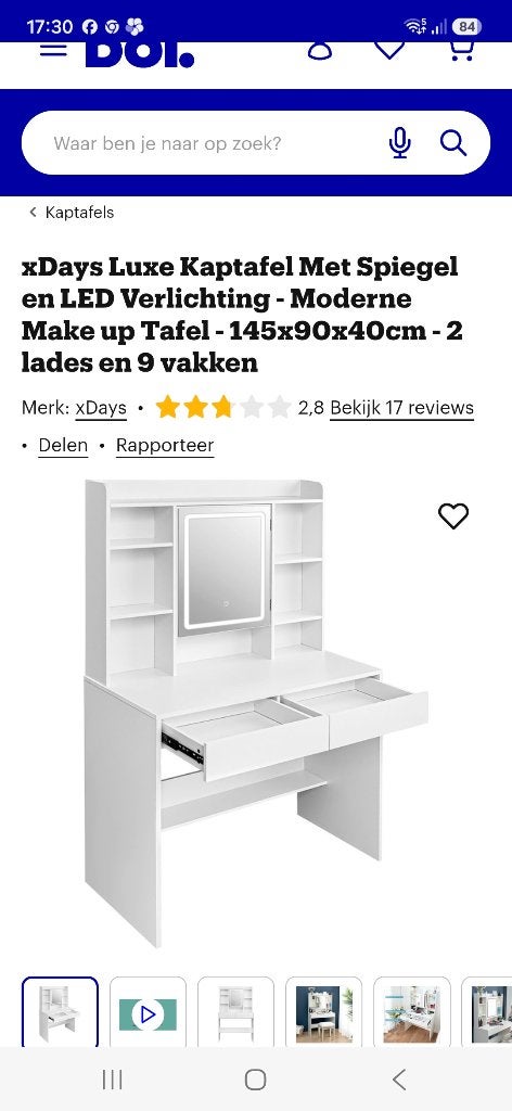 Kaptafel, Ophalen, Kunststof, Gebruikt, 100 tot 150 cm