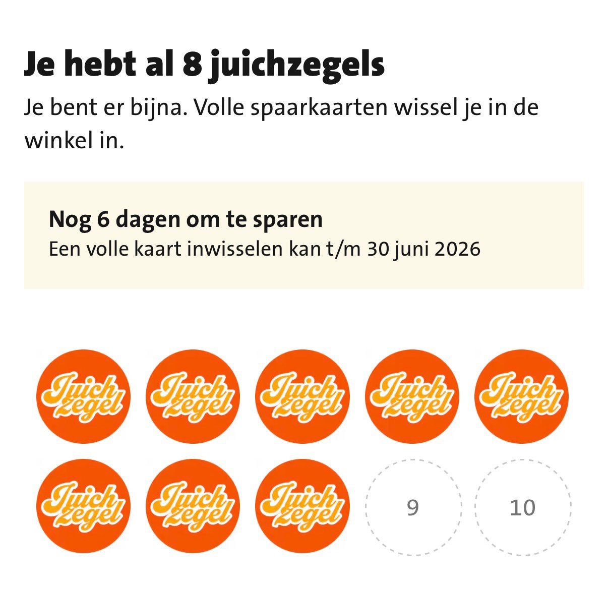 8 juichzegels Jumbo aangeboden, Eén persoon, Cadeaubon