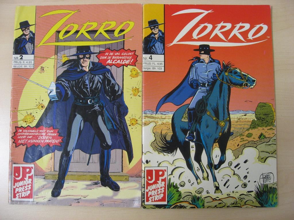 Zorro. Nr 2 en 4. Junior Press Strip., Boeken, Strips | Comics, Europa, Ophalen of Verzenden, Gelezen, Eén comic