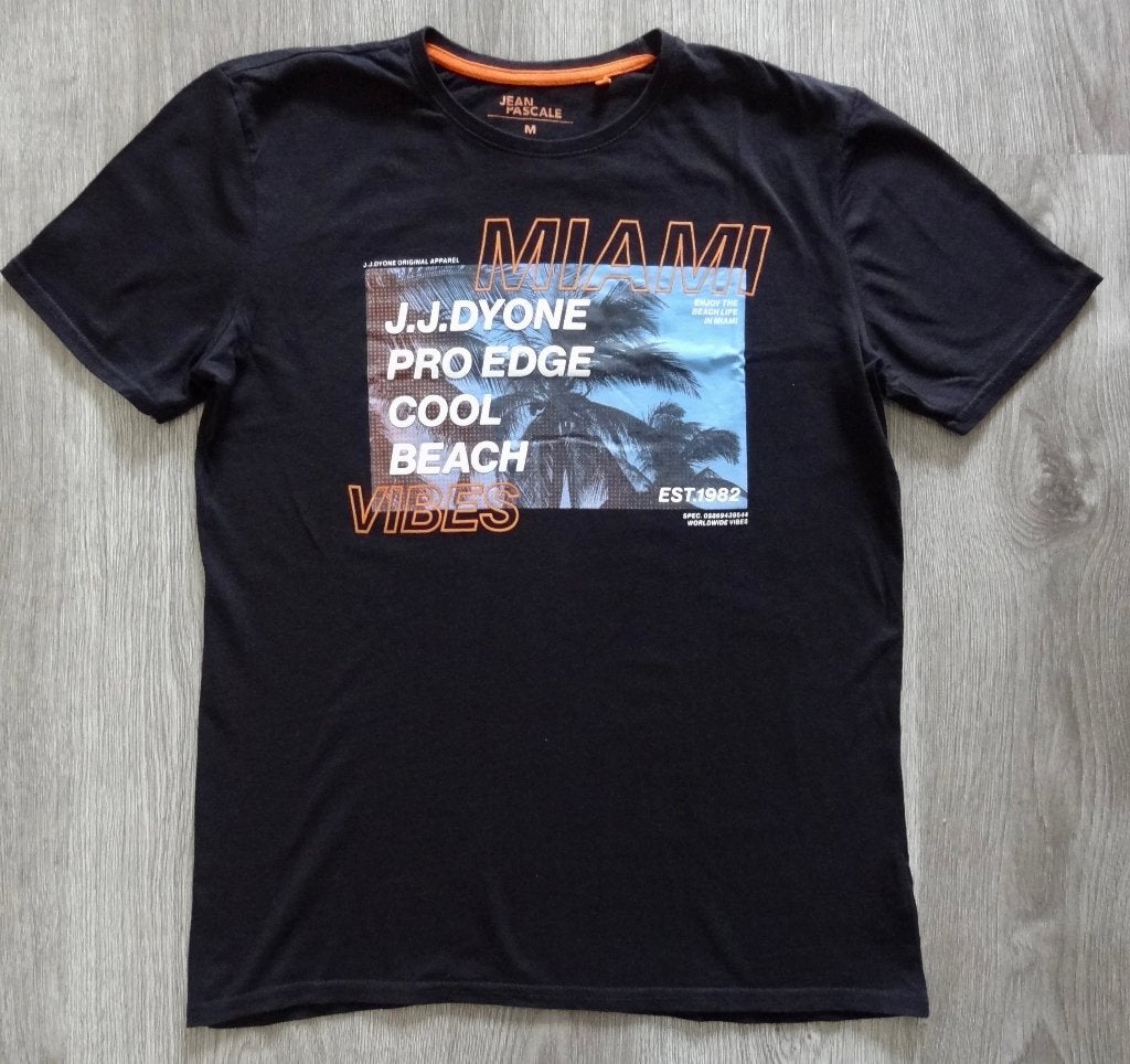 Zwart heren t-shirt met print maat M, Ophalen of Verzenden, Zo goed als nieuw, Maat 48/50 (M), Zwart