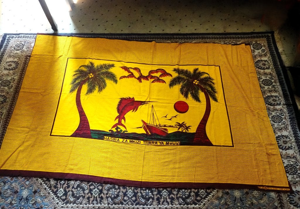 Afrikaanse katoenen doek / kanga  met print 155 x 100 cm, Rivatex eldoret, Verzenden, Zo goed als nieuw