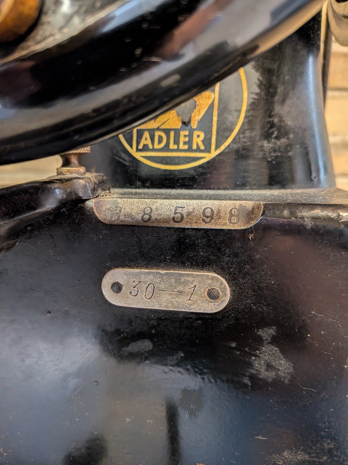 Antieke Adler 30-1 Schoenmakers Naaimachine. werkend, Ophalen