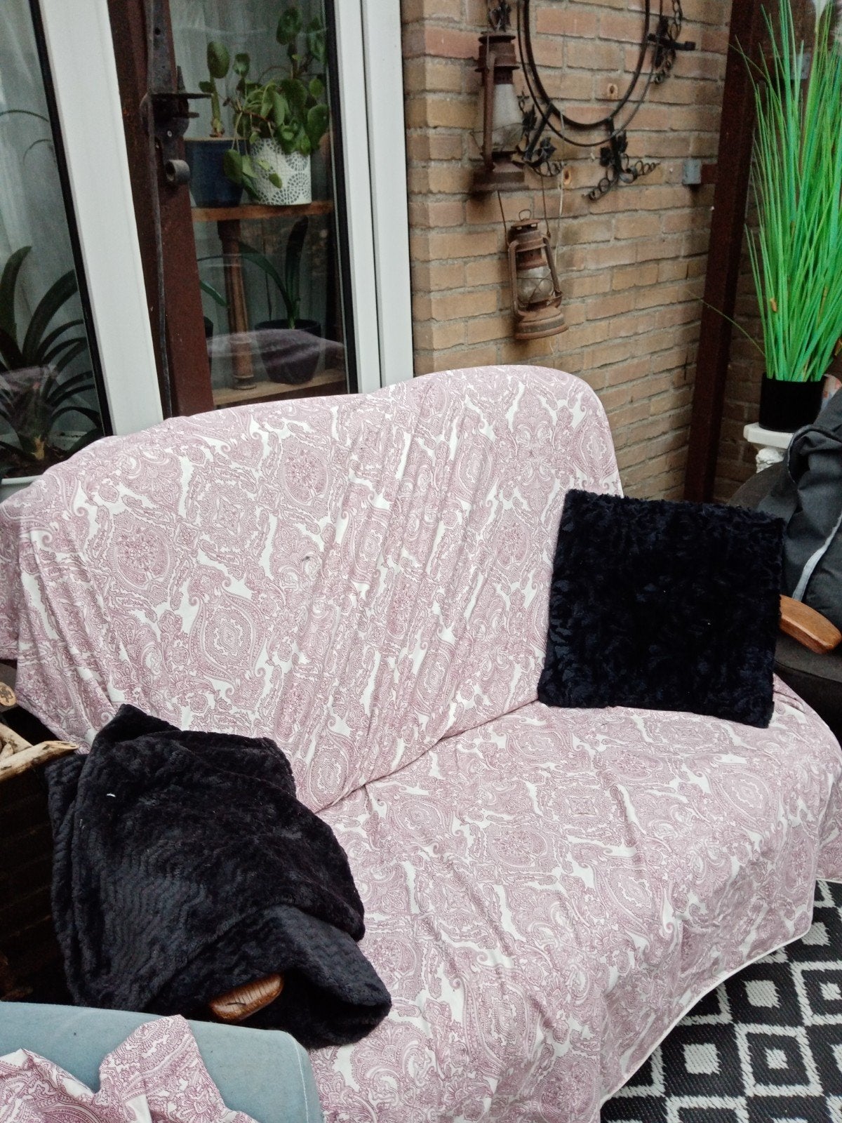 stevig vintage 2 zit  bankje., Huis en Inrichting, Ophalen, Gebruikt, Rechthoekig, 125 cm of meer