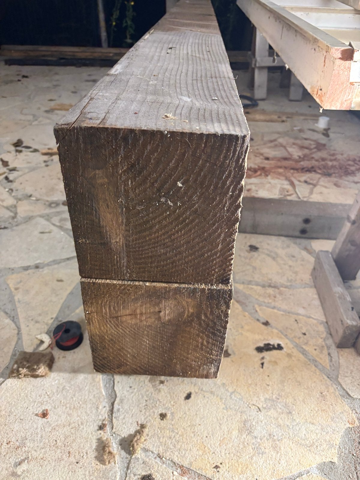 Robuuste Douglas houten palen 200x200 mm, 3 meter, Doe-het-zelf en Verbouw, Ophalen, Gebruikt, Balk, Overige houtsoorten