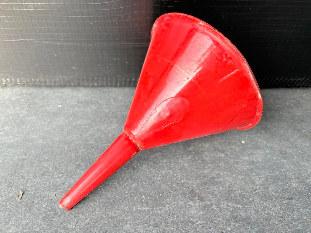 Nr.20.Vintage rode metalen trechter - Emaille trechter, Ophalen of Verzenden