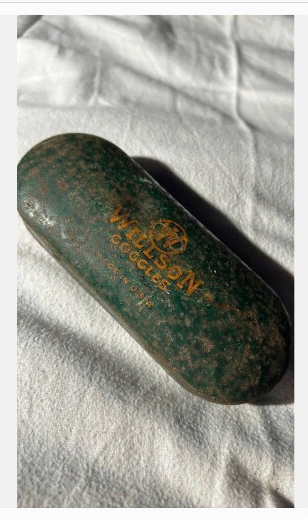 Antieke groene brillenkoker, USA, Willson Goggles, Ophalen of Verzenden