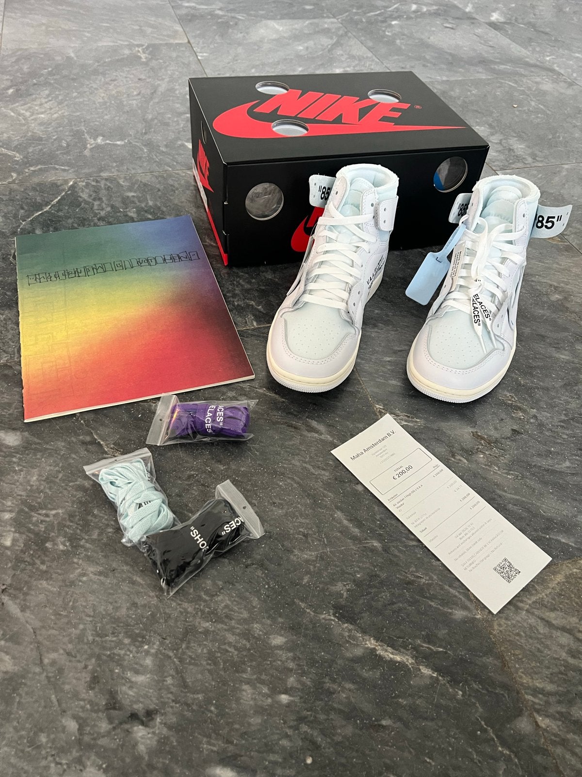 Jordan 1 Off-White White, Kleding | Heren, Schoenen, Ophalen of Verzenden, Nieuw, Wit, Sneakers of Gympen