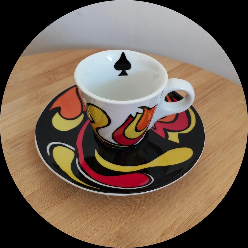 Holland Casino espresso kop en schotel. M. Rebel., Ophalen of Verzenden, Zo goed als nieuw