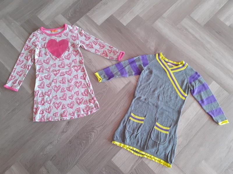 Set Hema Jurken met lange mouw 2x, Maat 98 / 104, Kinderen en Baby's, Kinderkleding | Maat 98, Gebruikt, Meisje, Ophalen of Verzenden