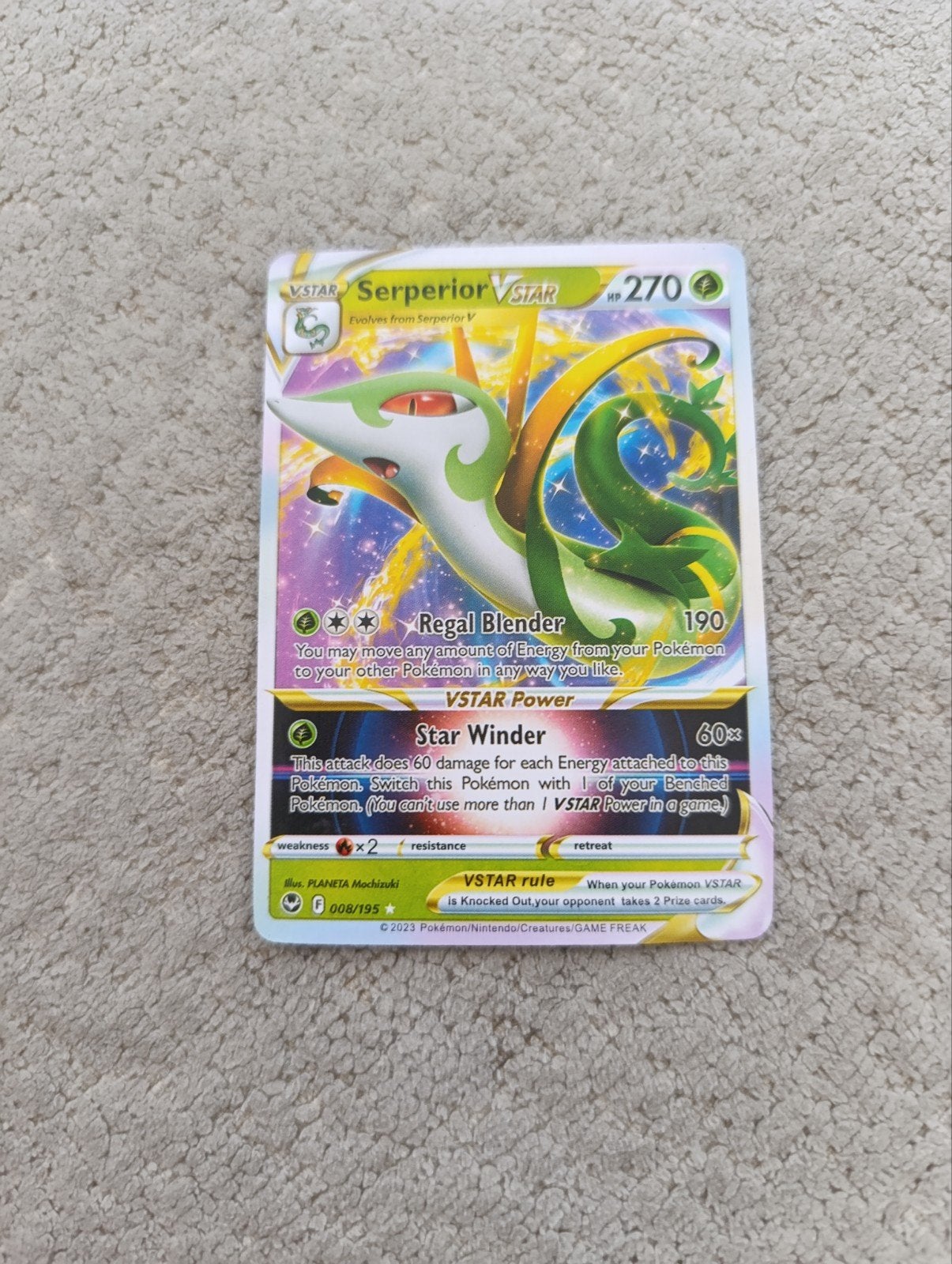 Pokemon Serperior VSTAR Kaart - Zo goed als nieuw, Ophalen of Verzenden, Zo goed als nieuw, Losse kaart