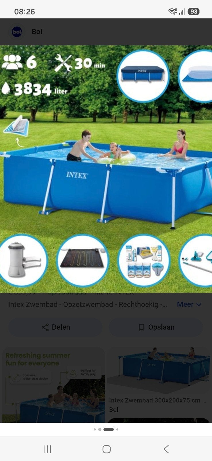 Intex zwembad 300x200x75 met nieuwe pomp, Ophalen, Minder dan 80 cm, Zo goed als nieuw, Opzetzwembad