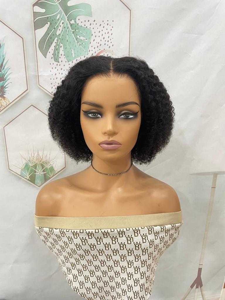 Afro curly closure wig, Ophalen of Verzenden, Nieuw, Pruik of Haarverlenging