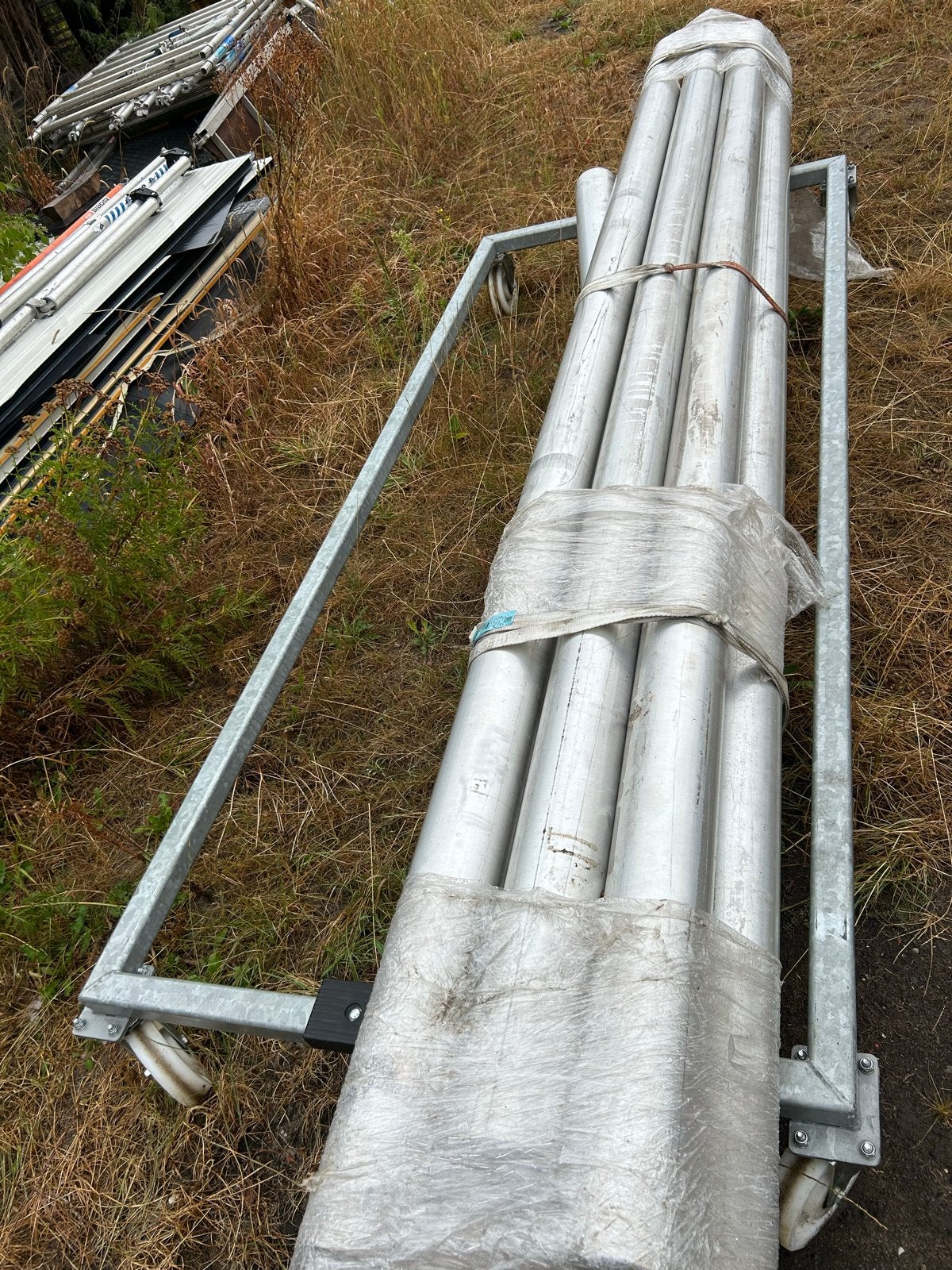 Transportkar verzinkt koker 60x60 wielen 200mm 300x130cm, Ophalen, Gebruikt, Overige typen