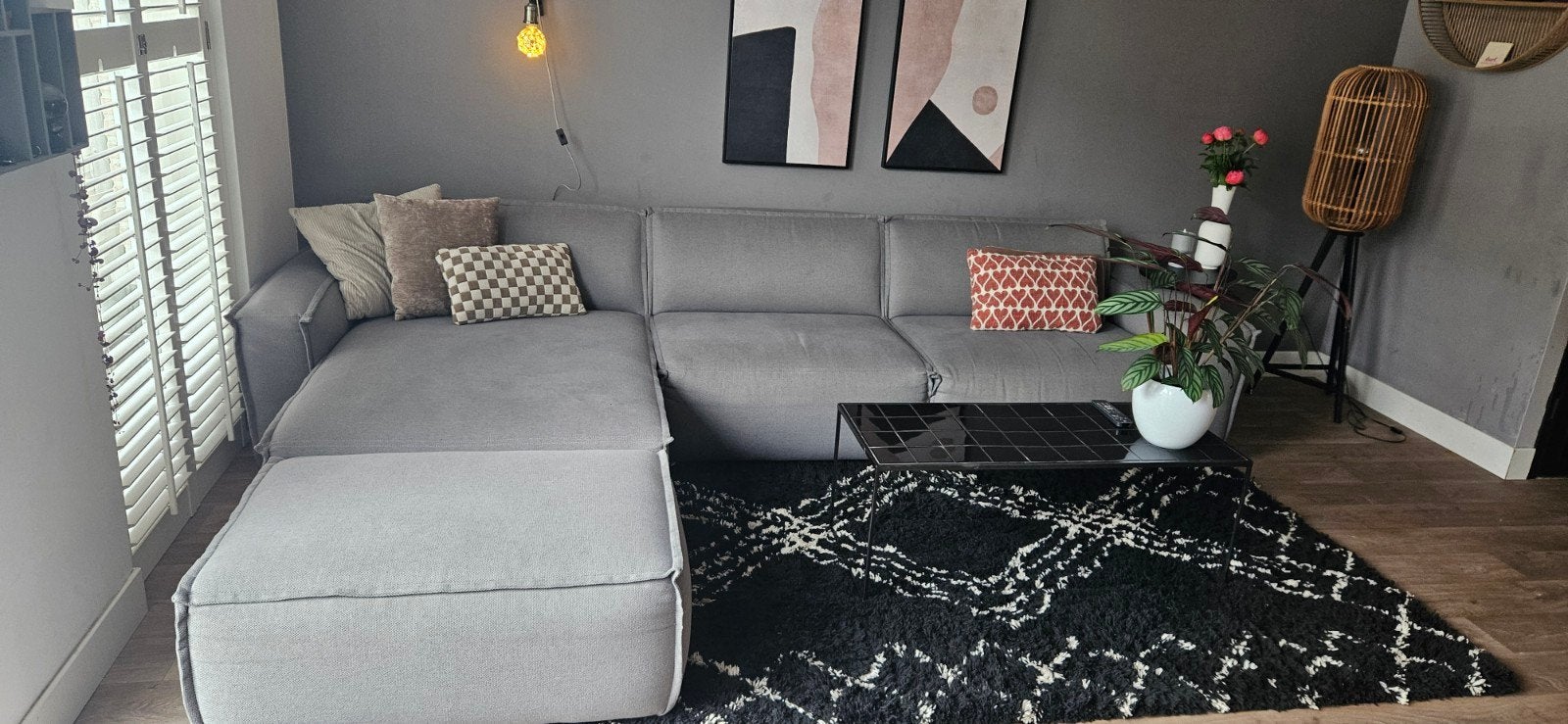 Umix Brooklyn Elementenbank - Hoekbank met Hocker, Huis en Inrichting, Banken | Bankstellen, Ophalen, Gebruikt, Hoekbank, 300 cm of meer