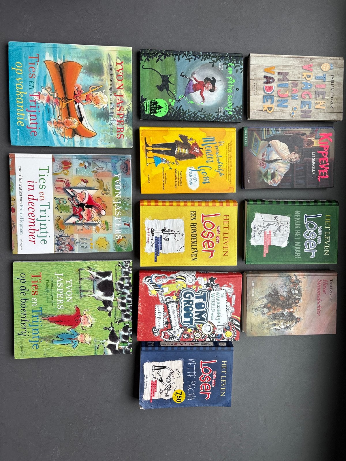 12 Kinderboeken: Ties & Trijntje, Het Leven van een Loser, Boeken, Ophalen of Verzenden, Gelezen, Fictie