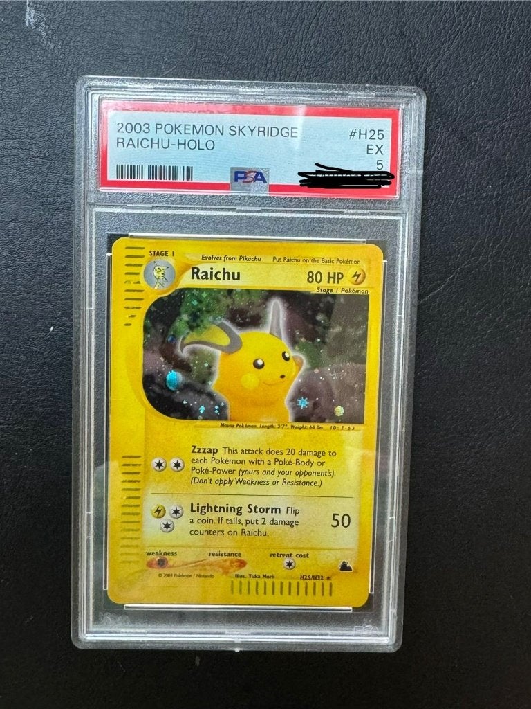 Raichu Skyridge H25 PSA 5, Ophalen of Verzenden, Zo goed als nieuw, Losse kaart, Foil