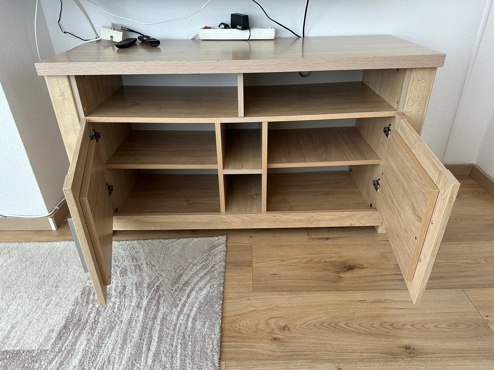 TV-meubel/dressoir van licht eikenhout, Ophalen, Gebruikt, 100 tot 150 cm, Minder dan 100 cm
