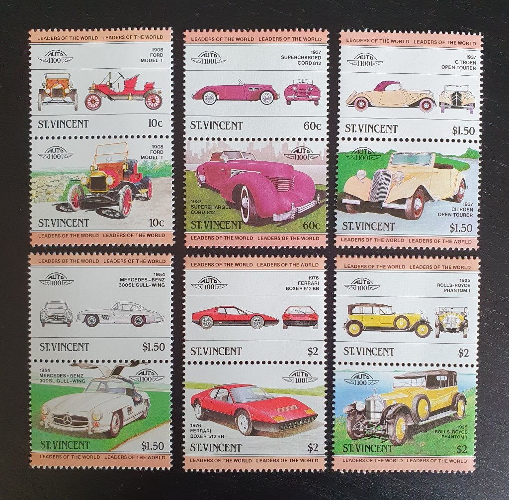 Sint Vincent 1983 Auto Oldtimer Michel 664-675 postfris, Postzegels en Munten, Verzenden, Postfris, Auto's