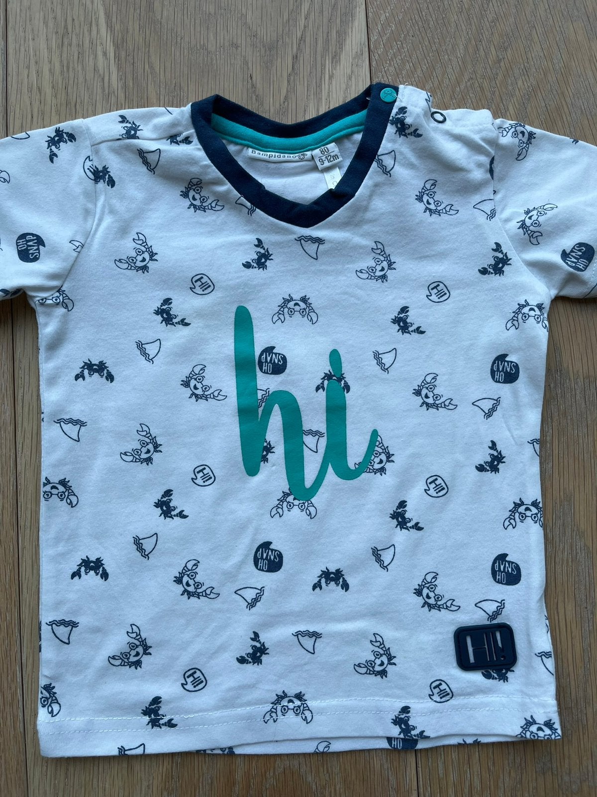 Shirt krab haai Bampidano mt 80 als nieuw!, Ophalen of Verzenden, Zo goed als nieuw, Jongetje, Shirtje of Longsleeve