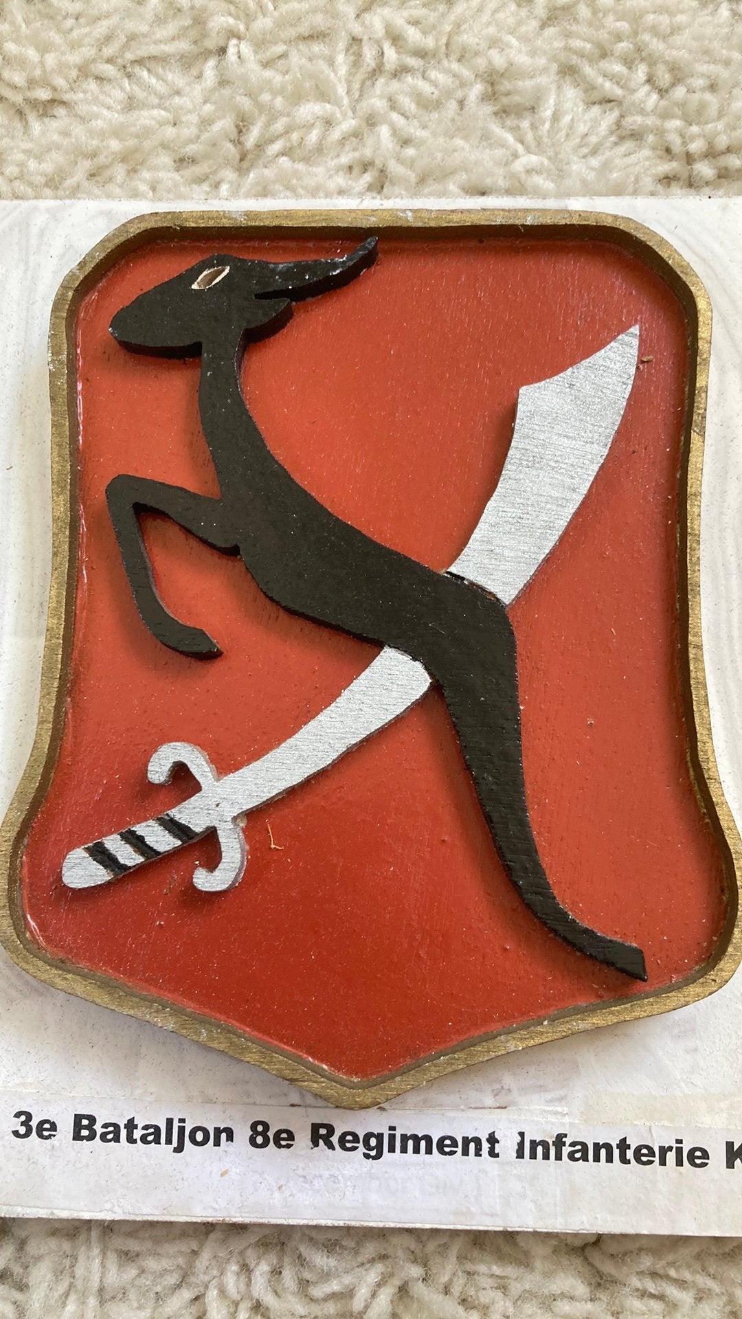 KNIL/KL 3e Bataljon 8e Regiment Infanterie, Ophalen of Verzenden, Landmacht, Nederland, Embleem of Badge