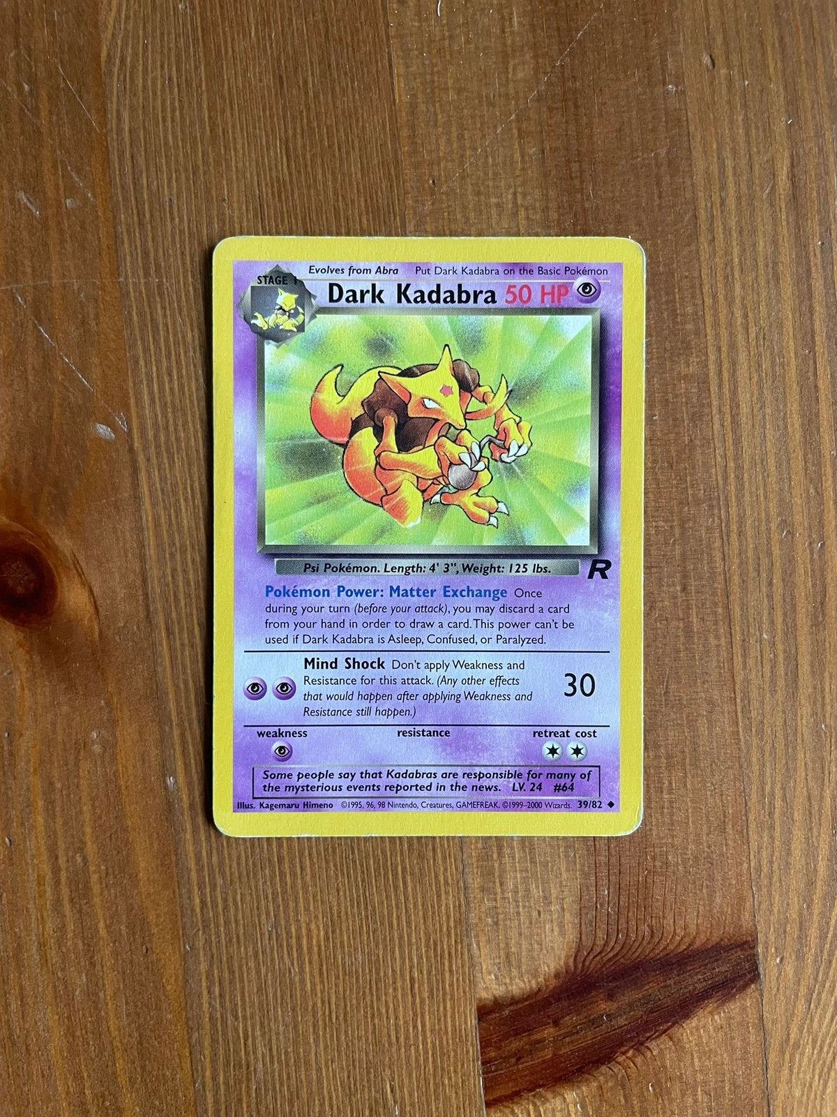 Dark Kadabra 39/82 Team Rocket - LP, Ophalen of Verzenden, Gebruikt, Losse kaart