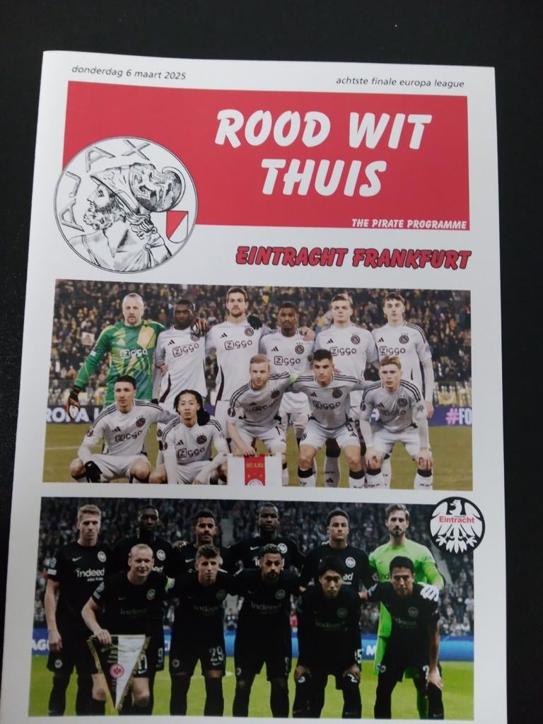 Pirate progr. Ajax Eintracht Frankfurt 2024/25 EL, Ophalen of Verzenden, Ajax, Boek of Tijdschrift